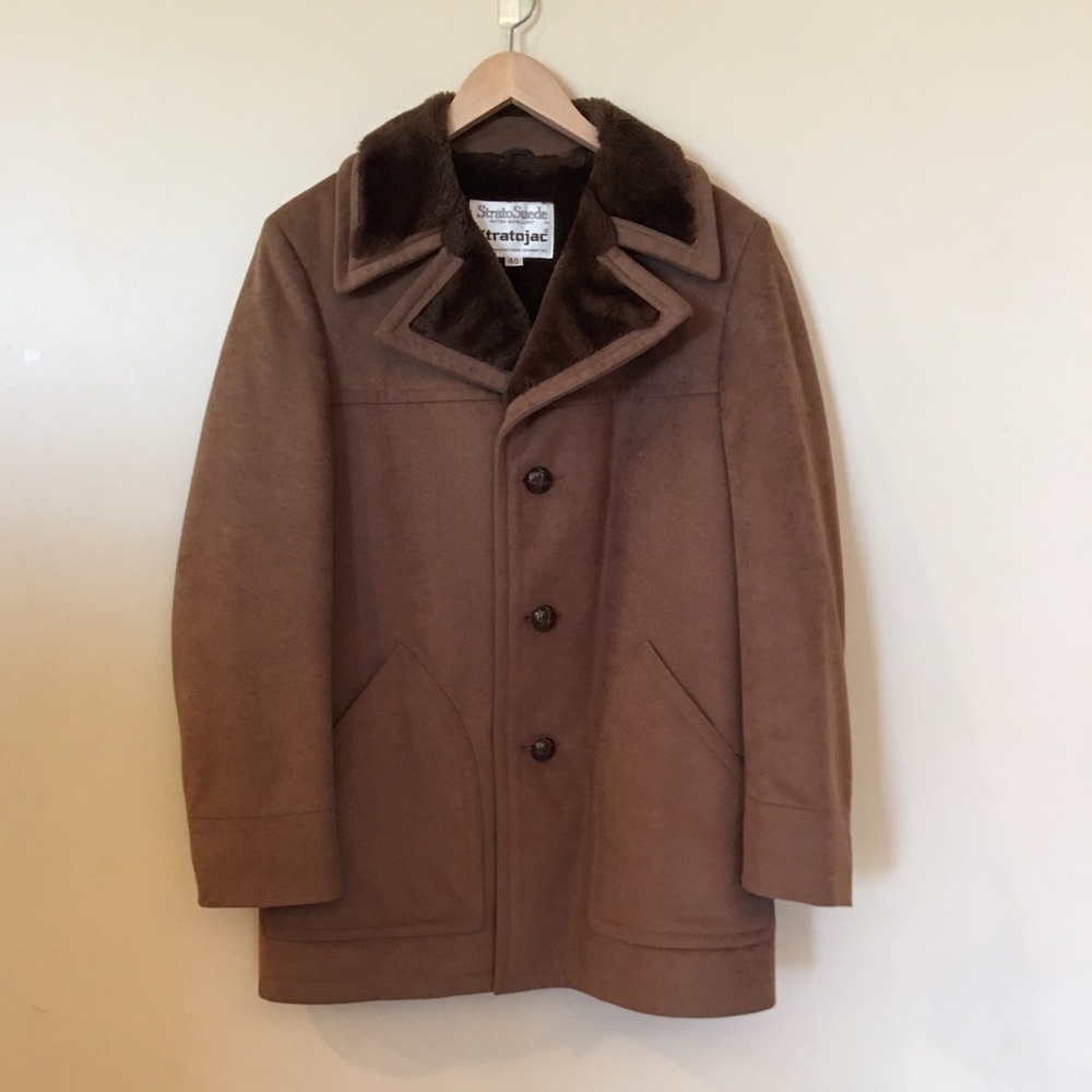 Men’s classic Stratojac stratosuede water resistant vintage faux suede jacket 40